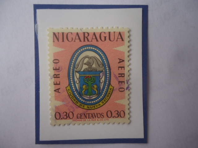 Ciudad de Nueva Secovia -Escudo de Armas- Sello de 0,30 Ctvs. Año 1962.