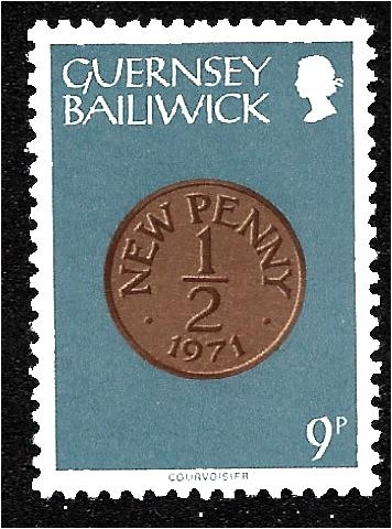 Monedas, medio centavo nuevo, 1971