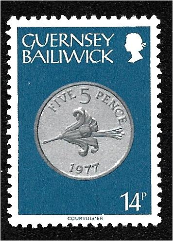 Monedas, cinco peniques, 1977