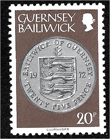 Monedas, veinticinco peniques, 1972