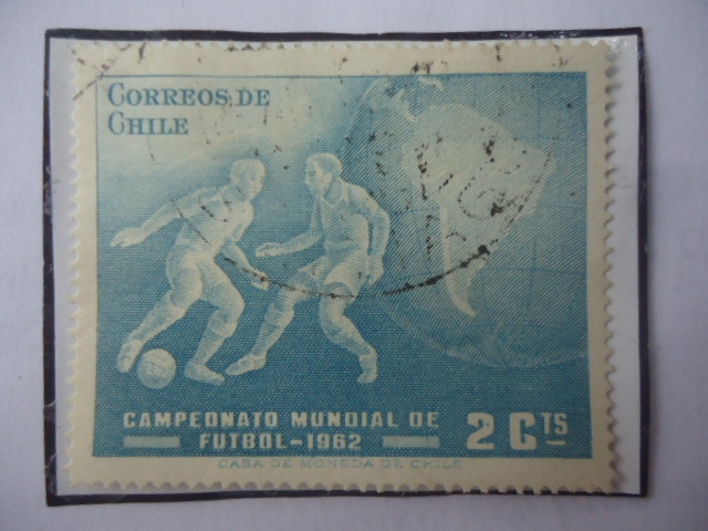 Campeonato Mundial de Fútbol 1962- Mapa de Sur América- Sello de 2 Ctvs. Año1962