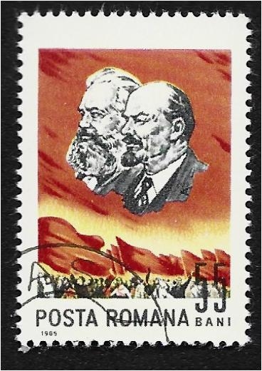 VI Conf. De Ministros de Correos de los Países Socialistas, Beijing, Marx y Lenin
