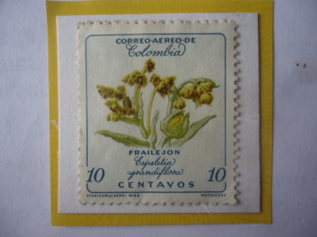 Frailejón- Espeletia Grandiflora- Sello de 10 Ctvs. Año1962.