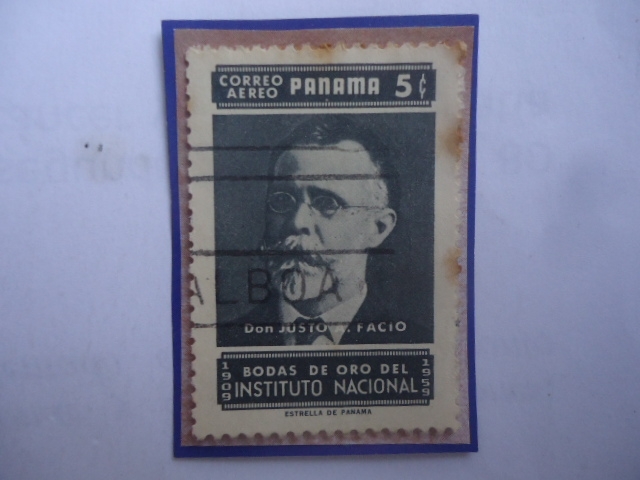 Don Justo A. Facio-Bodas de Oro del Instituto Nacional- 50°Aniversario (909-1959)-Educación.