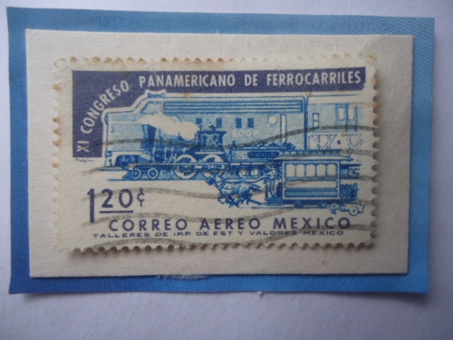 11 Congreso Panamericano de Ferrocarriles - Sello de 1,20 Ctvos. año 1963