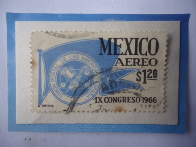 Unión Postal de las Américas y España - IX Congreso 1966- Sello de 1,20 Año 1966.