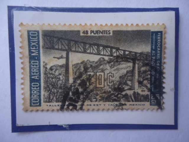 Ferrocarril de Chihuahua al Pacifico - 48 Puentes- Sellos de 70 Ctvos. Año 1961