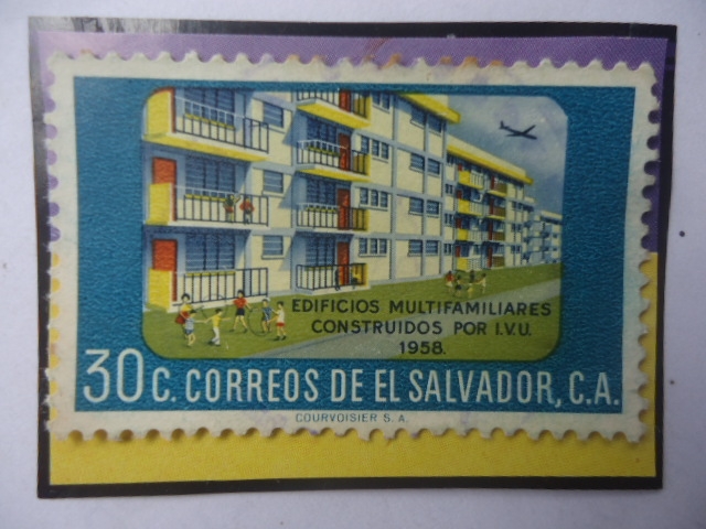 Edificios Multifamiliares Construidos por I.V.U. (1958)-Sello de 30Ct.Año 1958.
