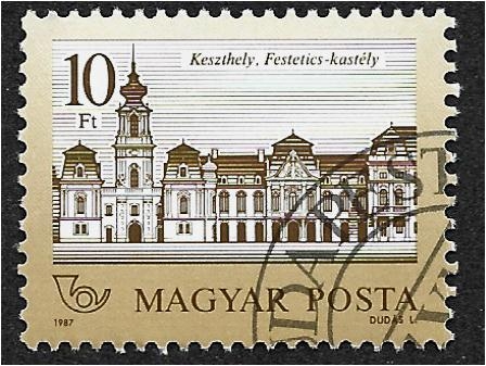 Castillos, Festetics Castle, Keszthely, papel con fibras fluorescentes