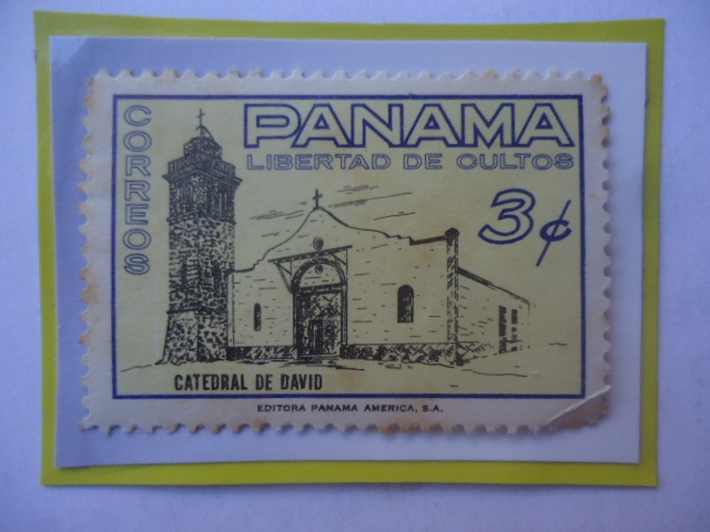 Catedral de David - Libertad de Culto- Sello de 3 Centésimos Año 1962