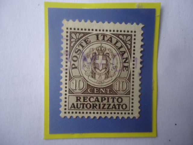 Recapito Autorizzato- Entrega Autorizada- Sello de 10 Céntimo Italiano, Año 1930