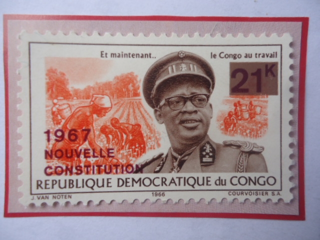 Congo,Republica Democrática(Kinshasa)-Zaire-Nueva Constitución, Año 1967-Mabuto Seso Seko(1930/97)