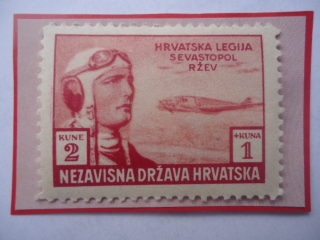 Estado Independiente de Croacia-Legión Croata Sebastopol Rzev-Piloto Sevastopol.