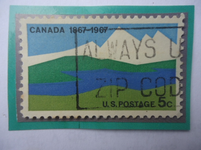 Canada- Centenario 1867-1967 - Sello de 5 Ct. de Estados Unidos.Año 1967