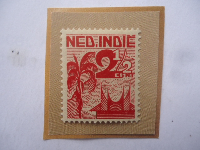 Indias Orientales Neerlandesas - Sello de 2,1/2 Cénts. Indio neerlandeses. Año 1946. 