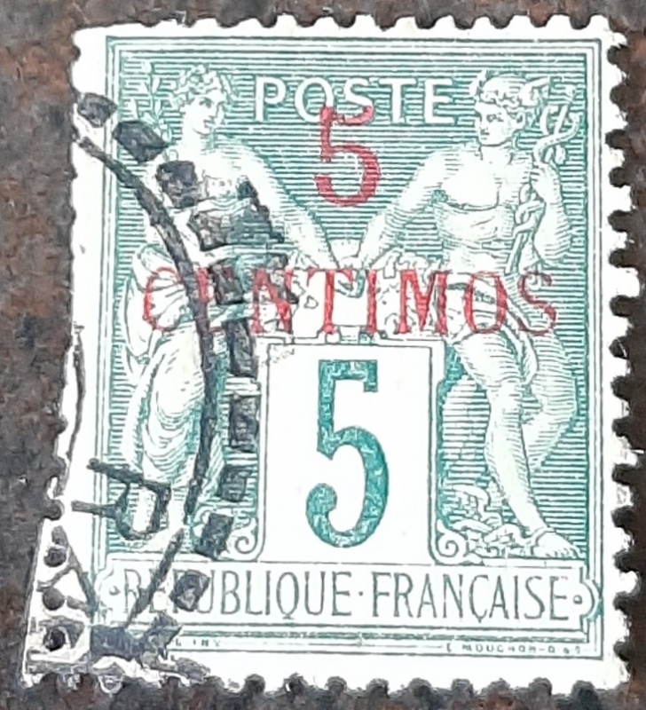 MARRUECOS FRANCÉS 1891 Oficina Francesa Tipo Sage (Tipo II)