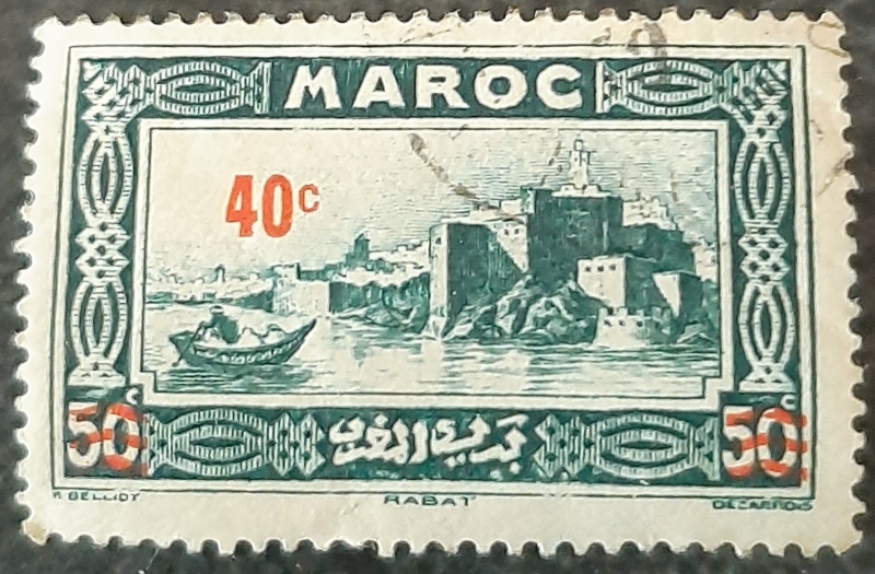 MARRUECOS FRANCÉS 1939. Vista de Rabat. Sobrecargado