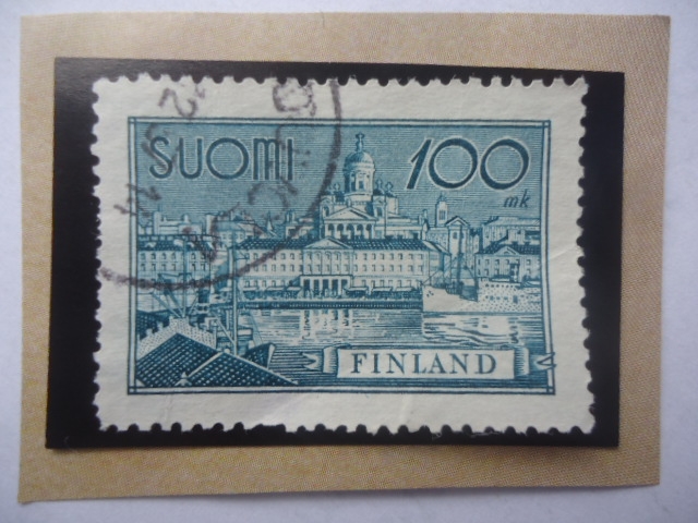 Helsink-Puerto de Helsinki el mas activo de Europa y Finlandia-100mK-Marco Finlandés-Año 1942.