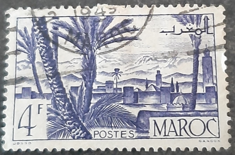 MARRUECOS FRANCÉS 1947. Oasis
