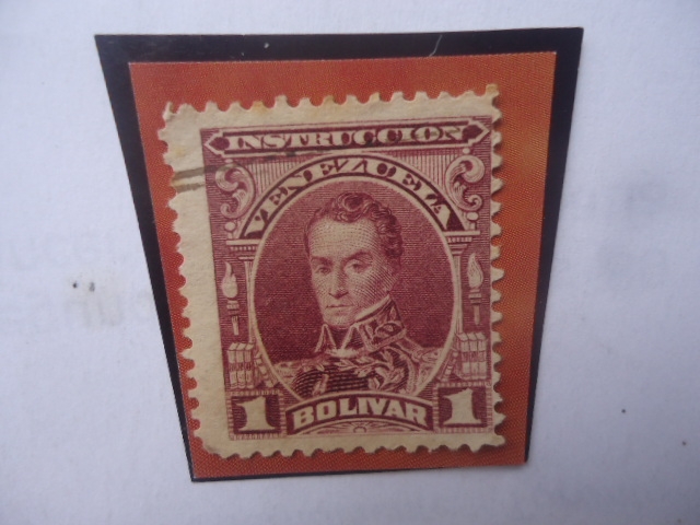 Simón Bolívar - Serie Instrucción- Sello de 1 Bolívar. Año 1904