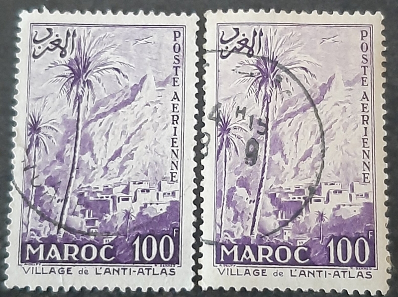 MARRUECOS 1955 Pueblo del anti-Atlas. Correo aéreo
