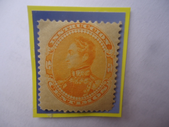 Simón Bolívar - Serie Instrucción- Sello de 5 Céntimos. Año 1901