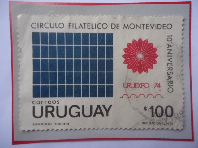 URUEXPO 74-Emblema- Circulo Filatélico de Montevideo- 10°niversario