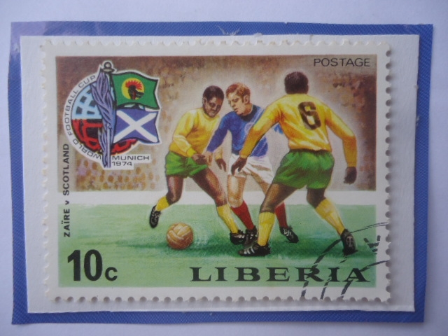 Futbol- Copa del Mundo, FIFA 1974 - Alemania- Sello de 10 Céntimos de Liberia