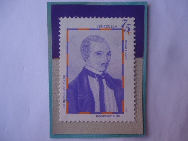 Bicentenario del Nacimiento del Pintor Venezolano Juan Lovera- Sello 74 Céntimos, año 1980.