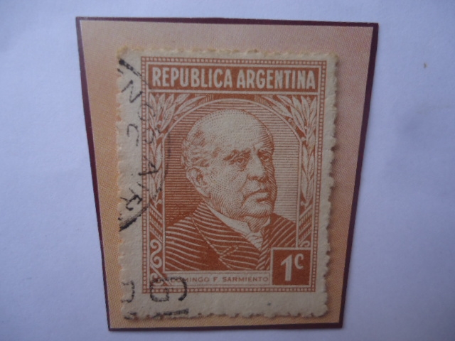 Domingo Faustino Sarmiento (1811/81)-Presidente (1868/74)-Escritor. Sello 1Ct.Años 1935/63