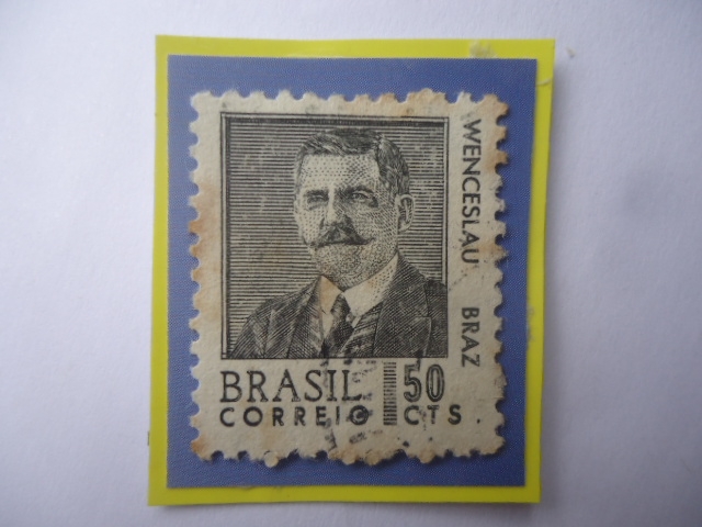 Wenceslau Bráz Pareira Gómes (1868-1966)- Presidente (1914/18)- Sello de 50 Ct. Año 1968