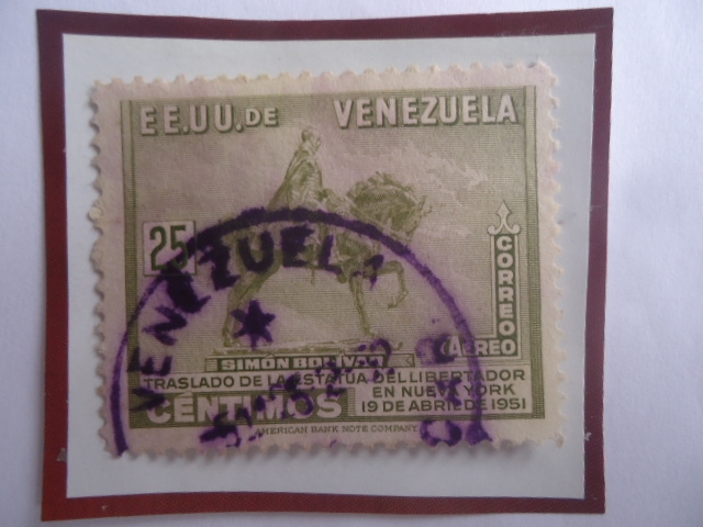 EE.UU. de Venezuela-Traslado de la Estatua del Libertador  en Nueva York (19-IV-1951)