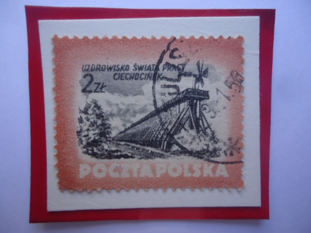 Ciudad de Ciechocinek- Balnearios Mundiales en Ciechocinek- Río Vístula- Sello de 2 Loty Polaco, año