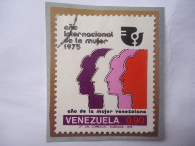 Año Internacional de la Mujer 1975 - Año de la Mujer Venezolana- Sello de 0,90bs del año 1975.