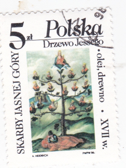 El árbol de Jesse, óleo sobre madera del siglo XVII.