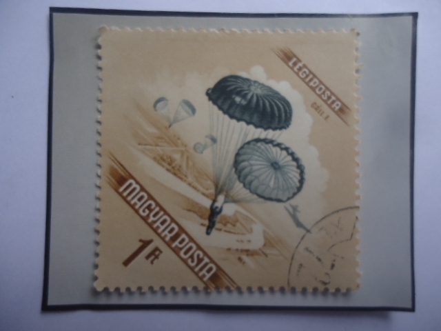 Paracaidismo - Sello de 1 Florín, año 1954