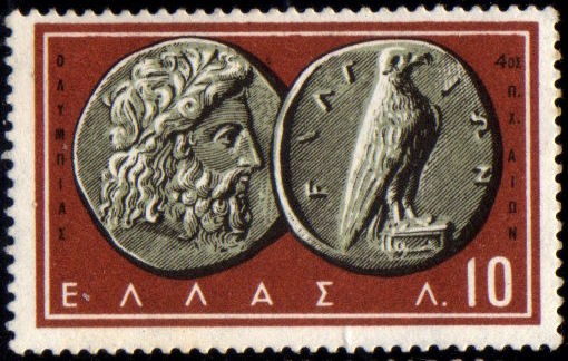 Monedas antiguas: Zeus y Aguila