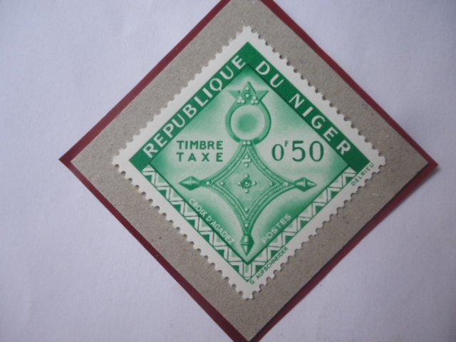 Timbre-Taxe-Croix D´iferouane-Cruces de la Región del Sahara-Sello de 0,50 CFA-Franco África Occiden