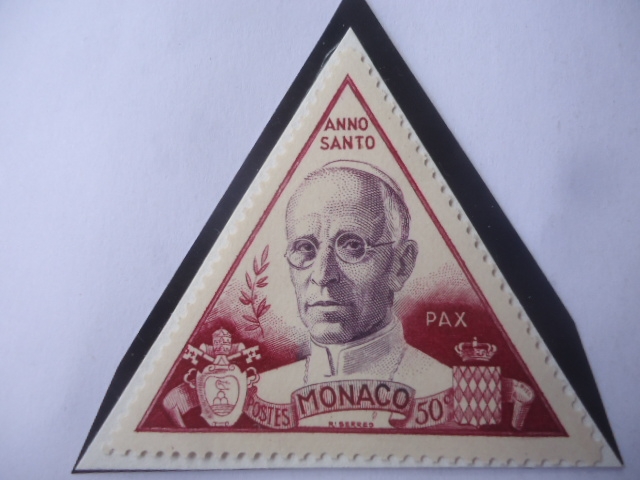 Papa Pio XII 1876-1958)- Año Santo Sello de 50 Céntimos, año 1951.