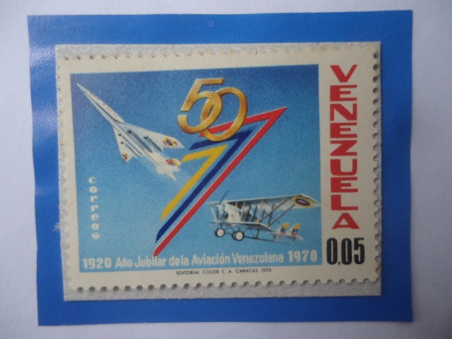 AñoJubilar de la Aviación Venezolana - 50 Aniversario 1920-1970 Emblema.