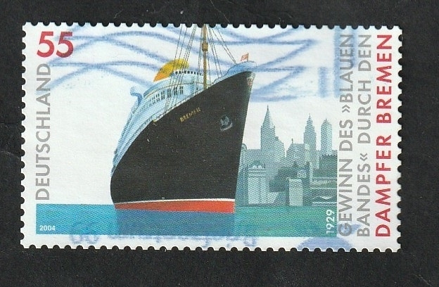 2237 - 75 Anivº de la obtencion de Ruban Azul para el barco Bremen