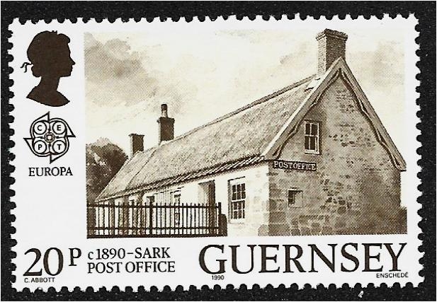 Europa (C.E.P.T.) 1990 - Edificios de oficinas dOficina de correos de Sark, c. 1890e correos. 