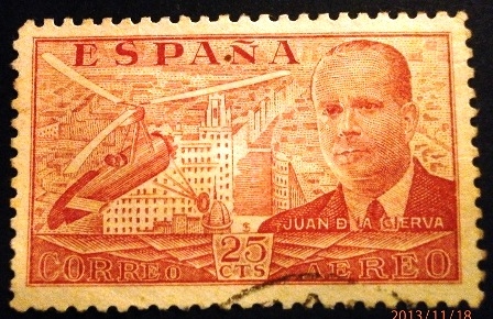 ESPAÑA 1939 Juan de la Cierva. Correo aéreo