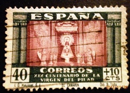 ESPAÑA 1940  XIX Centenario de la Venida de la Virgen del Pilar a Zaragoza 