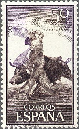 ESPAÑA 1960 1258 Sello Nuevo Fiesta Nacional Tauromaquia Toros Farol Yv947