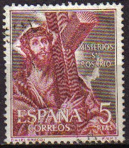 ESPAÑA 1962 1471 Sello Misterios del Santo Rosario Cristo con la Cruz El Greco Usado