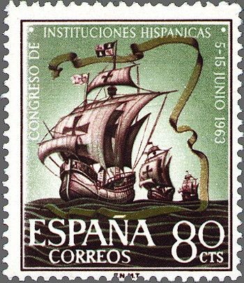 ESPAÑA 1963 1514 Sello Nuevo Congreso Instituciones Hispánicas Yv1177
