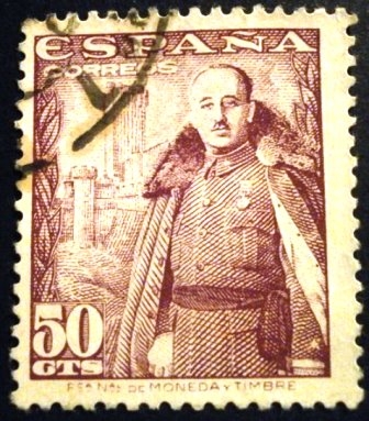 ESPAÑA 1948-1954  General Franco y Castillo de la Mota