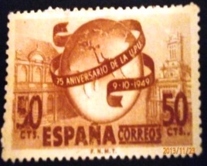 ESPAÑA 1949 LXXV Aniversario de la Unión Postal Universal