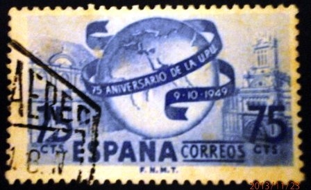 ESPAÑA 1949 LXXV Aniversario de la Unión Postal Universal